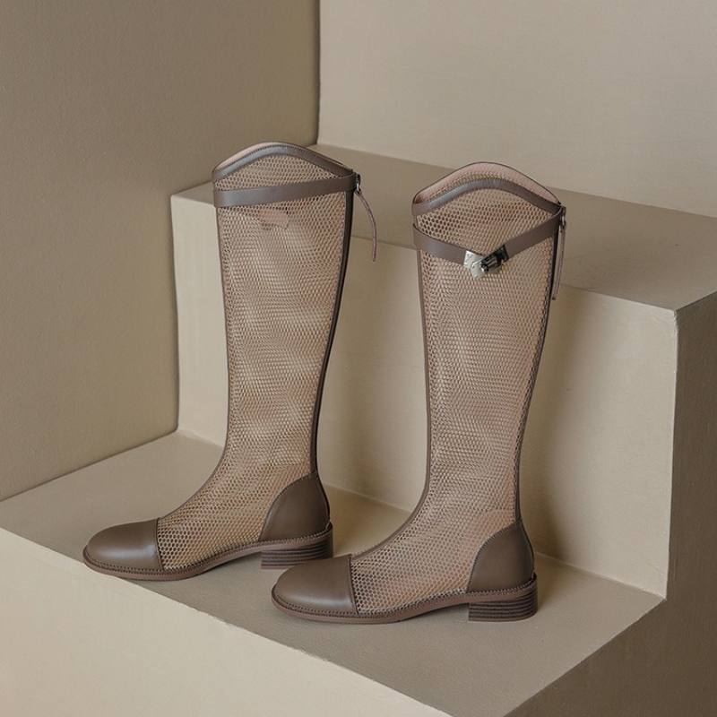 Female Summer Knee-high Mesh H - Knee High Boots Women recension och pris