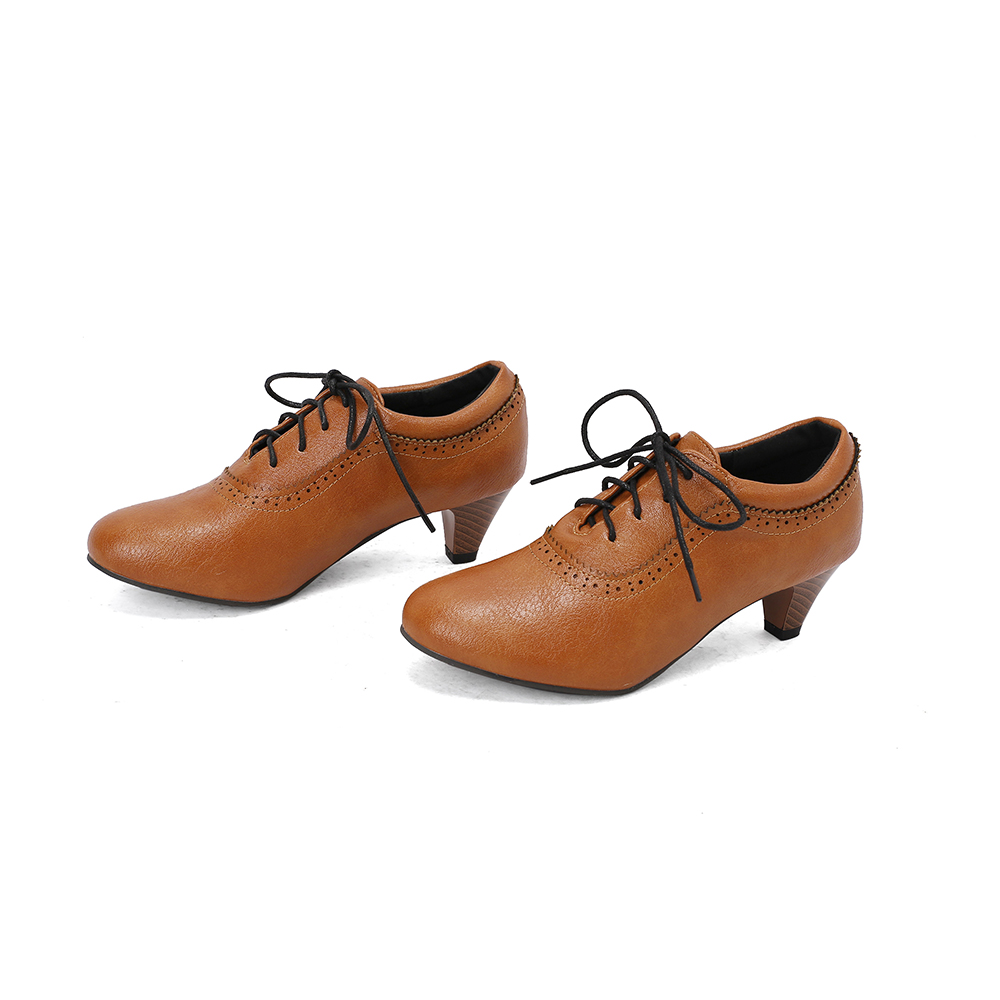 New Breathable Brown Yellow Wo - Oxford Lace Up Women recension och pris