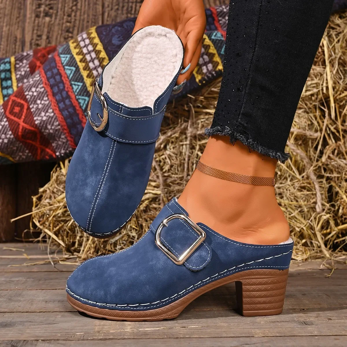 Women Mules Slippers Chunky He - Women'S Shoes Clogs recension och pris