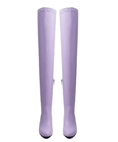 Women Lavender Solid Stretch O - Sock Boot Women recension och pris