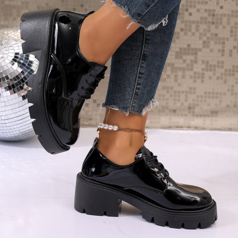 2026 New  Women Spring  Black  - Oxford Lace Up Women recension och pris