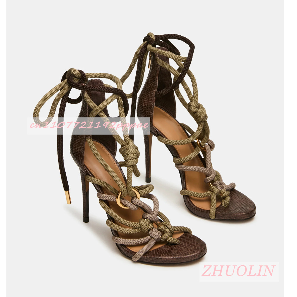 Retro Snakeskin Thick Rope Cri - Women'S Shoes Quality recension och pris