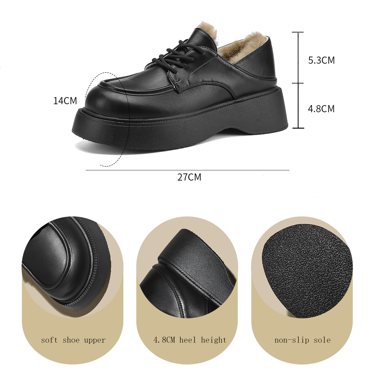 FOXER Winter New Women Platfor - Oxford Lace Up Women recension och pris