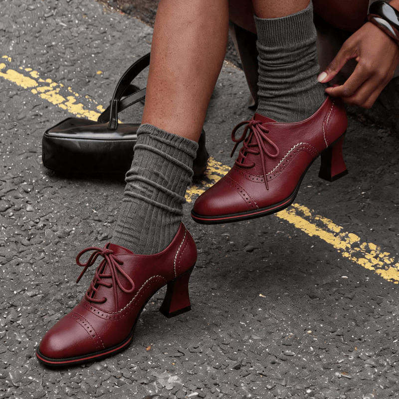 Women’s Faux Leather Brogue Ox - Oxford Lace Up Women recension och pris