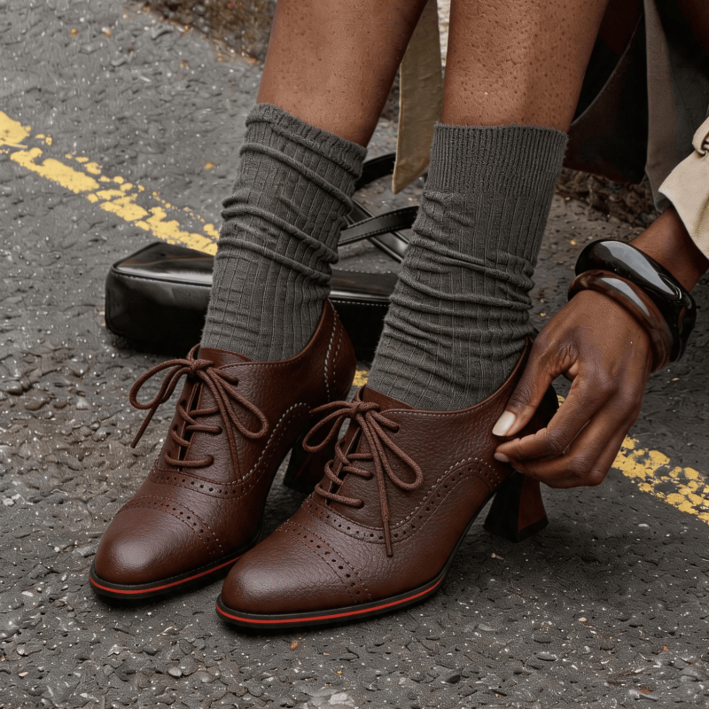 Women’s Faux Leather Brogue Ox - Oxford Lace Up Women recension och pris