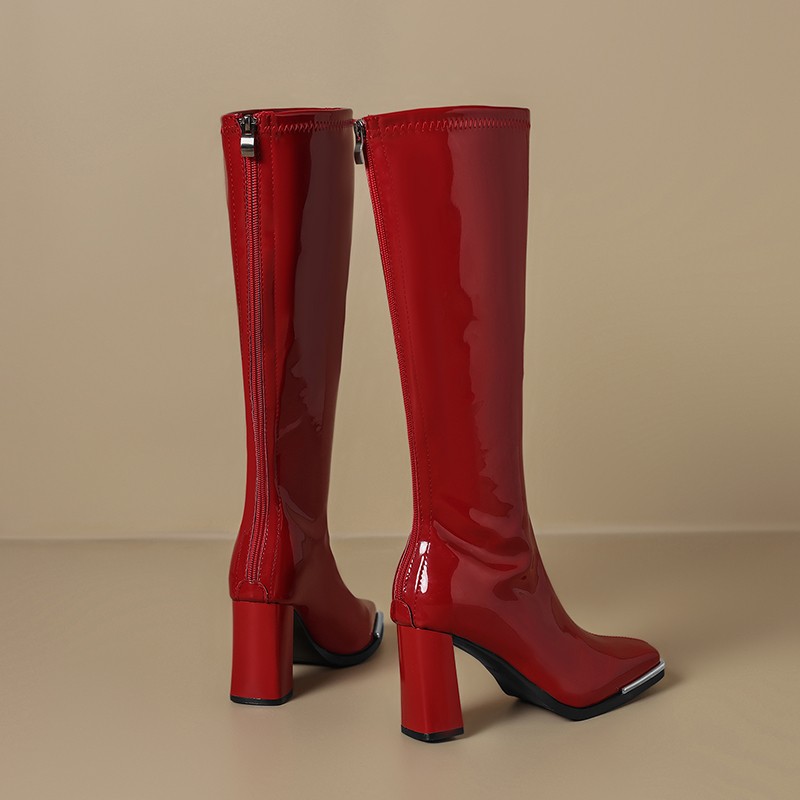 Knee High Boots Autumn New Squ - Knee High Boots Women recension och pris